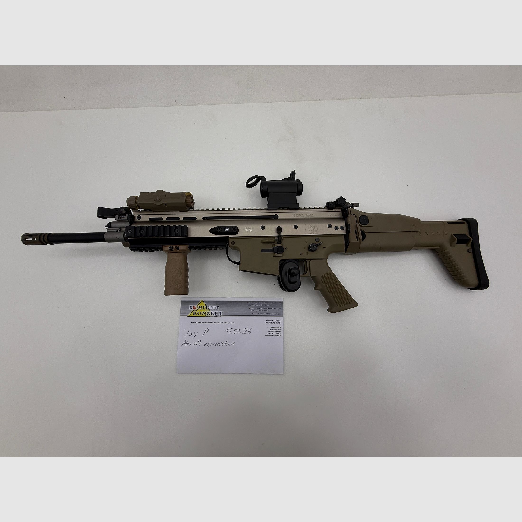 WE / Cybergun SCAR-L GBB Airsoft rifle – gas blow-back – used – with accessories