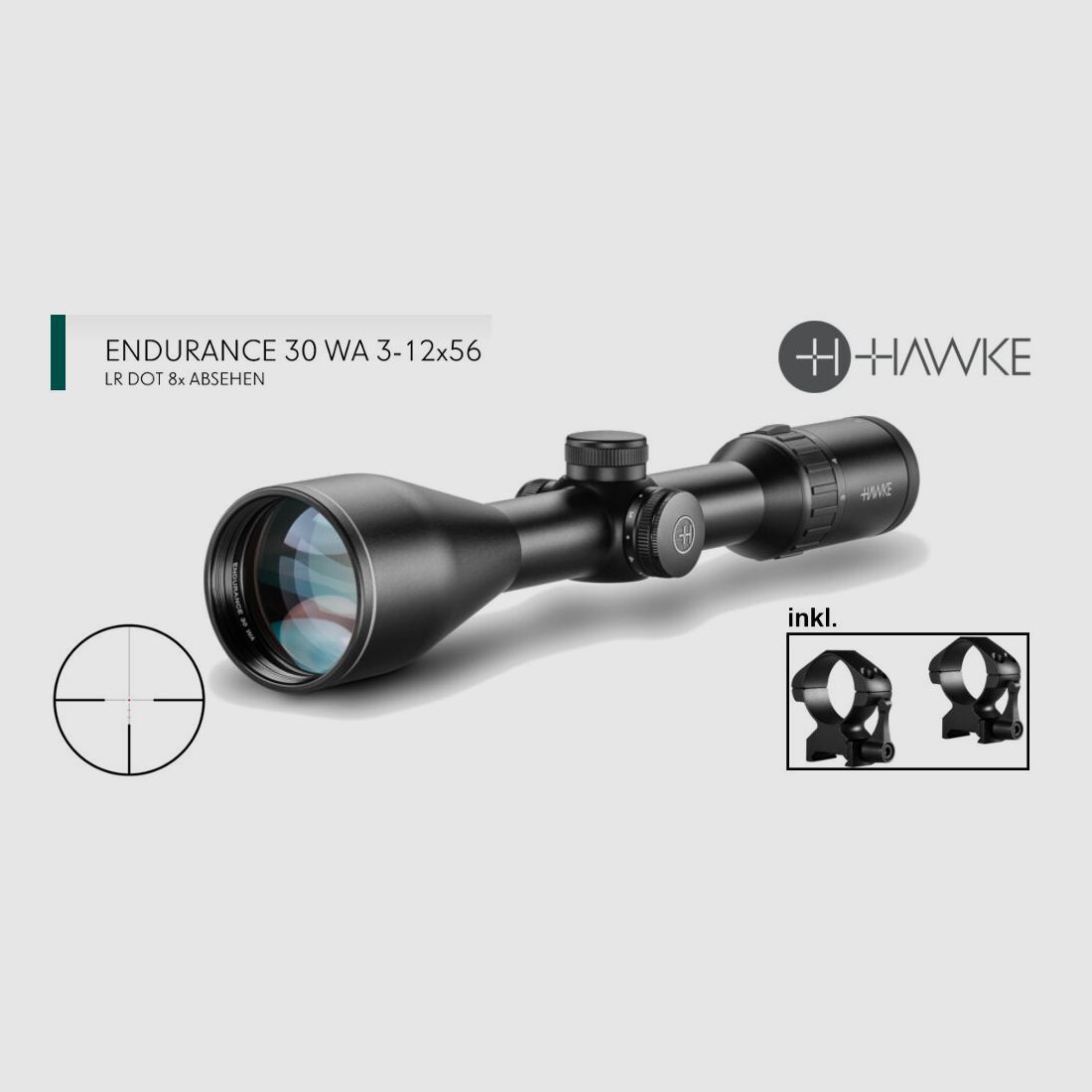 Brenner Komplettpaket: Brenner BR 20 Lochschaft mit Hawke Endurance 3-12x56