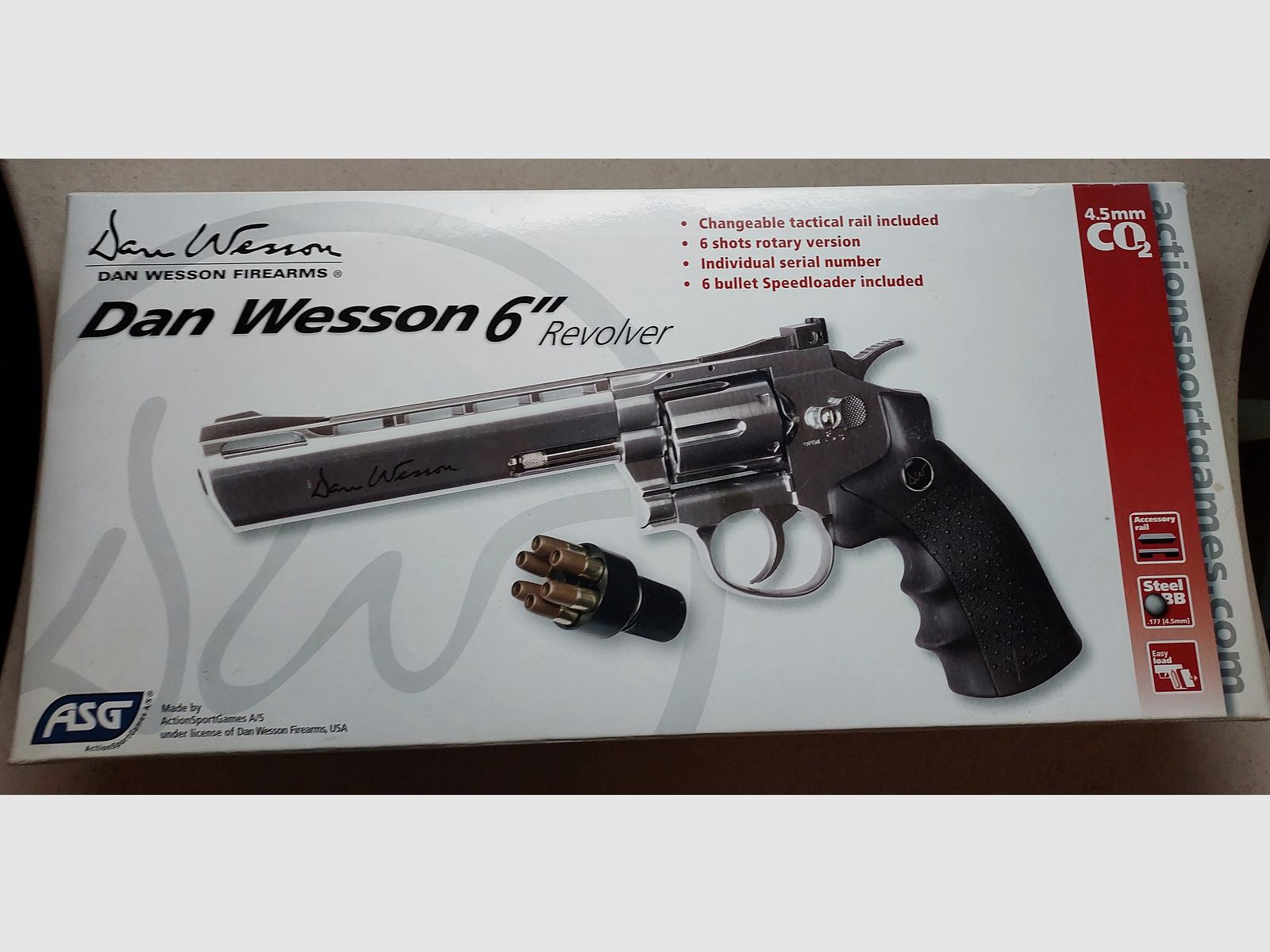 Dan Wesson 6" Revolver 4,5 mm Stahl BB Co2 Silber (P18)