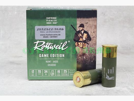 Rottweil Game Edition CACCIA 12/70 3,0mm 25 pezzi prezzi all'ingrosso