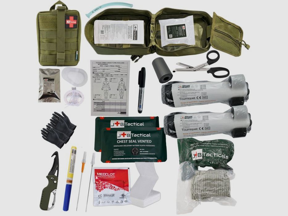 JB tactical - Apteczka taktyczna IFAK II NATO standard – zgodna z TCCC (17 elementów) - zielona, zdjęcie 3 z 18