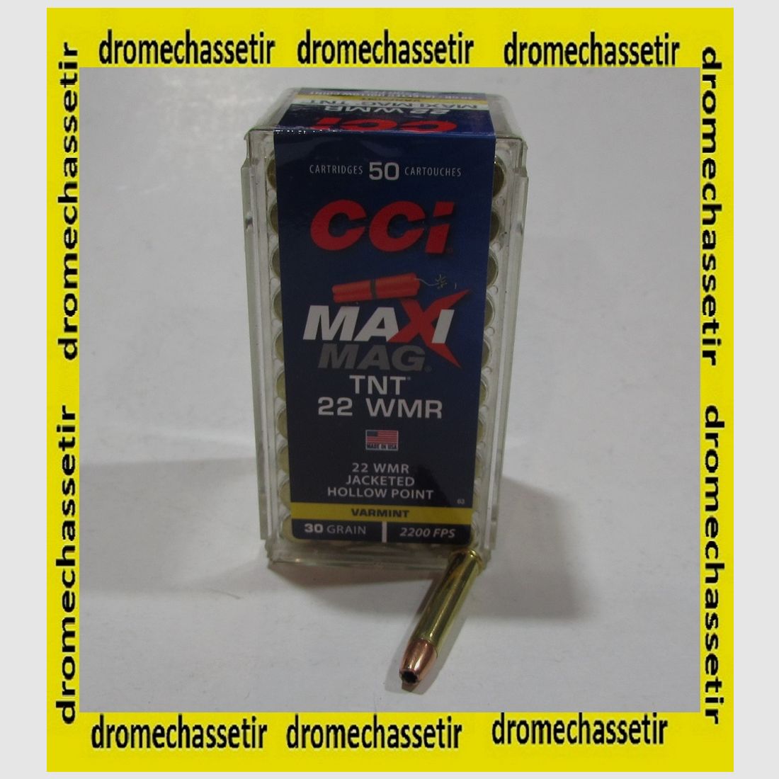 Box mit 50 Patronen .22 WMR CCI TNT Hollow Point 30 Grain