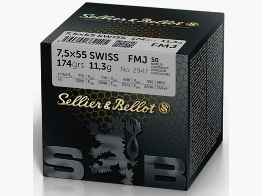 7.5x55 S&B FMJ 174gr VE50