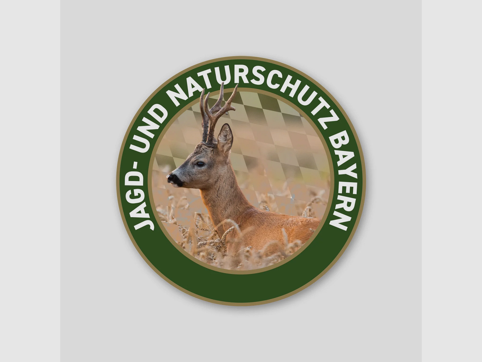 Wiederverwendbare Aufkleber "Jagd- und Naturschutz" Rehbock Bayern