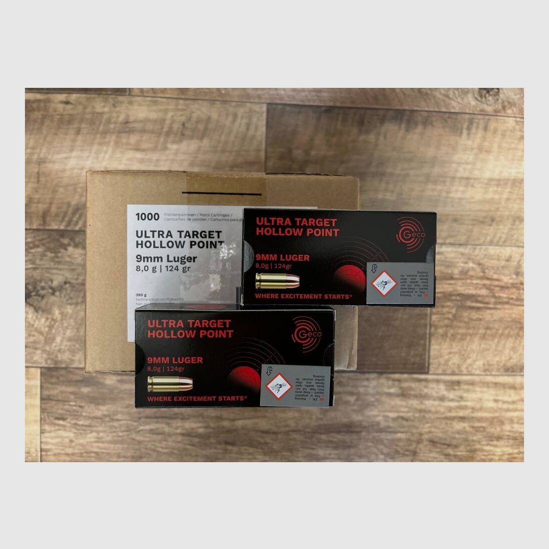 1000 Schuss Geco UTHP 9mm Luger 9x19 124gr. Ultra Target Hollow Point 9mm Luger