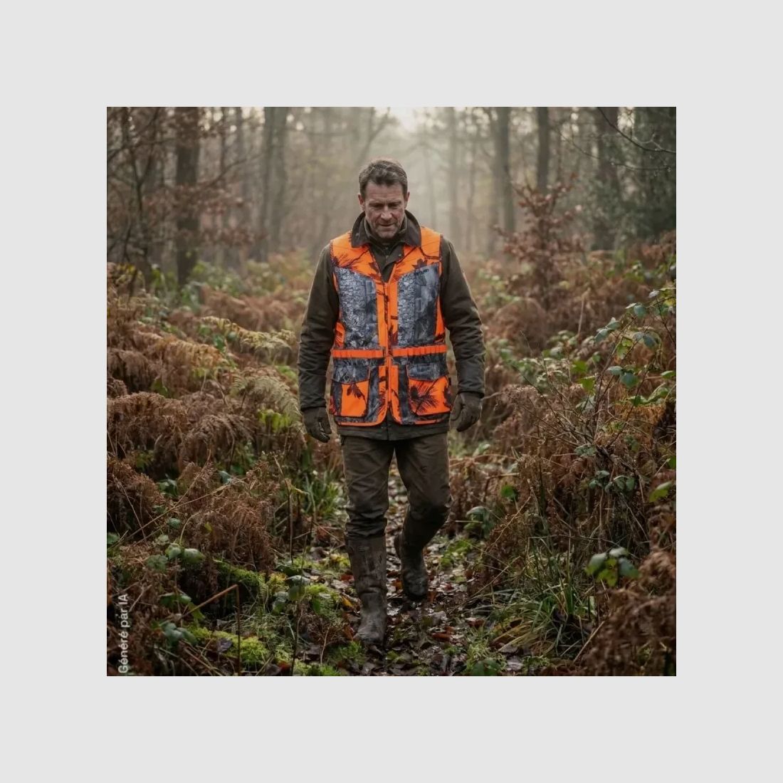 Reversible Vest Treeland Savane Khaki and Orange GhostCamo, image 1 of 5