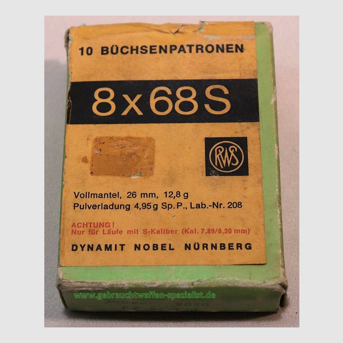 RWS (WZd.Fa.Rottweil) rifle cartridges 8x68S