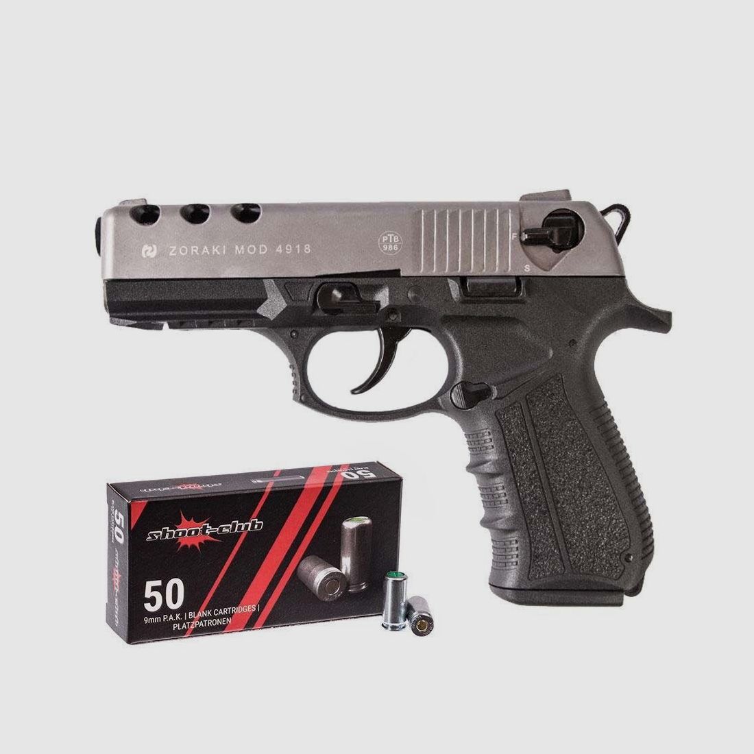 Zoraki Zoraki 4918 Titan in set 9 mm P.A.K. 50 blank cartridges