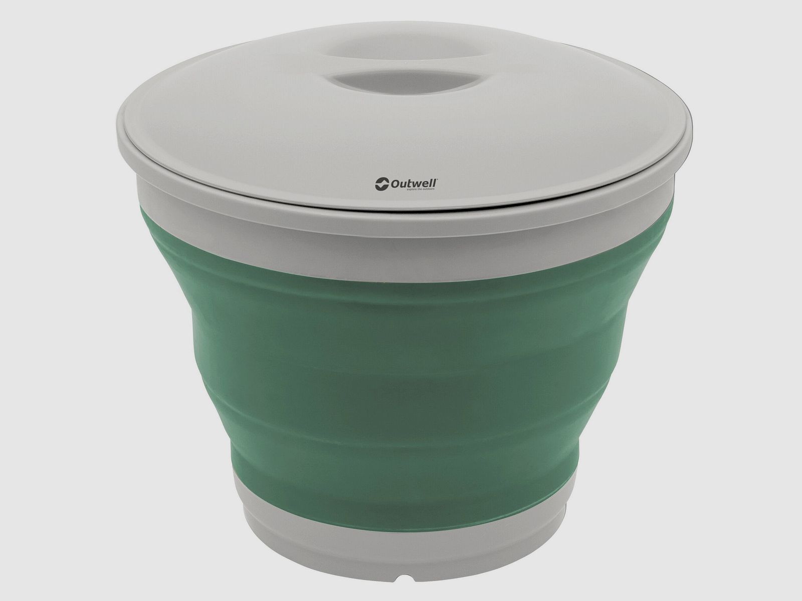 Foldable Bucket, Dark Green, image 3 of 4