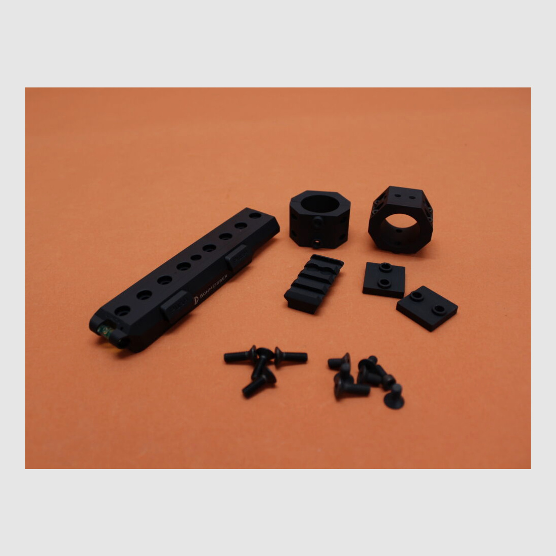 Schmeisser Schmeisser USM QD Blockmontage 1" Alu schwarz für Picatinnyprofil BH=ab 13,5mm incl. Libelle/Aufsatz