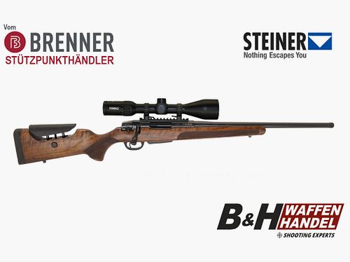 Pack complet Brenner : BR20 L.E. (noyer, dos de crosse réglable / Édition limitée) avec Steiner Ranger 3-12x56