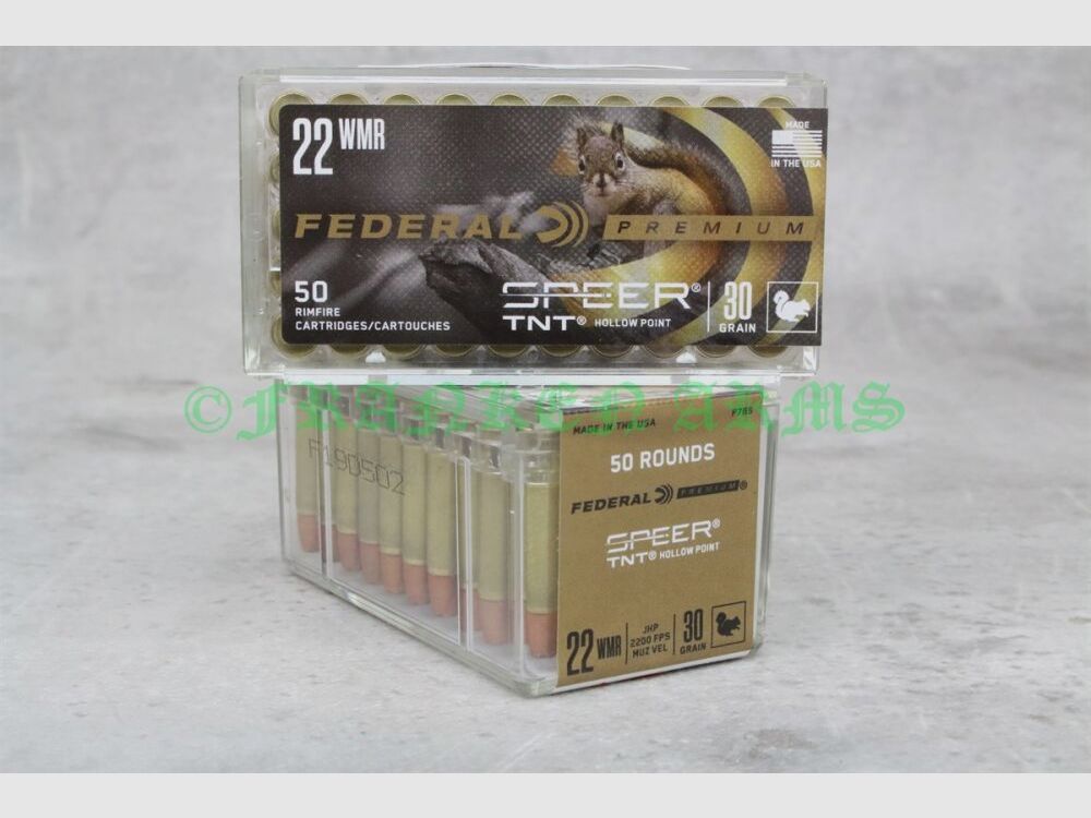 Federal Premium .22WinMag. Speer TNT JHP 30gr. 1,9g 50 Stück Staffelpreise