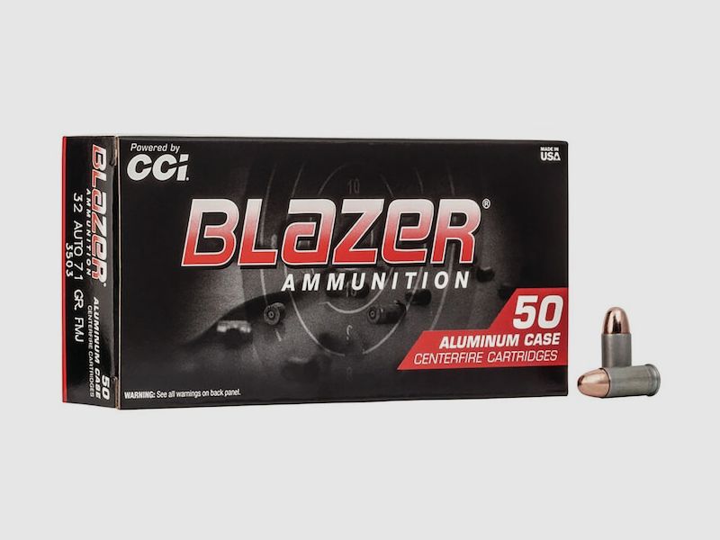CCI Blazer Aluminum .32 ACP 71GR TMJ 50 cartridges