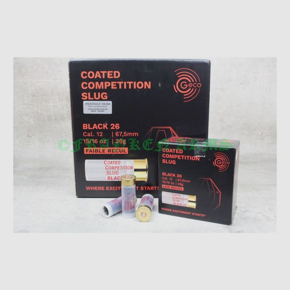 GECO Coated Competition Slug Black 12/67,5 26g 100 pezzi prezzi all'ingrosso