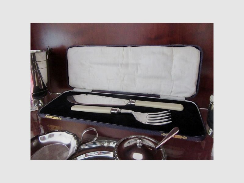 Silber England Sheffield Vorlegebesteck Antik 19 Jhd.