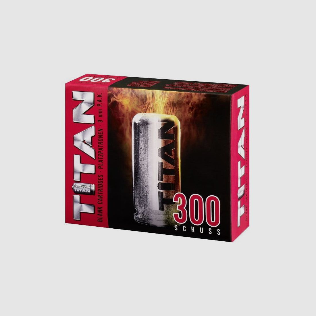 Perfecta Titan 9 mm P.A.K. Platzpatronen - 300 Stk. Set