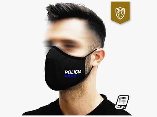 Mascarilla reversible Policía cuadros azules – ANTS