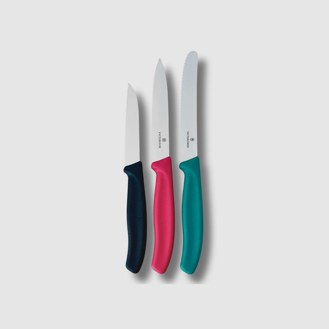 ZESTAW 3 NOŻY ZIELONY/CZERWONY/CZARNY VICTORINOX, zdjęcie 1 z 5