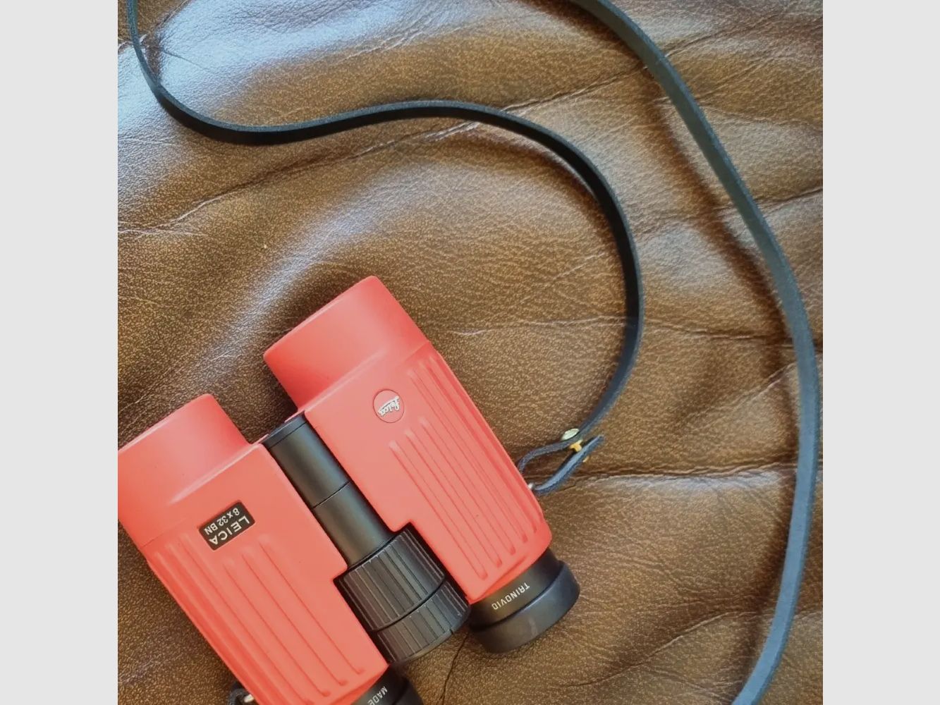 Leather binocular strap