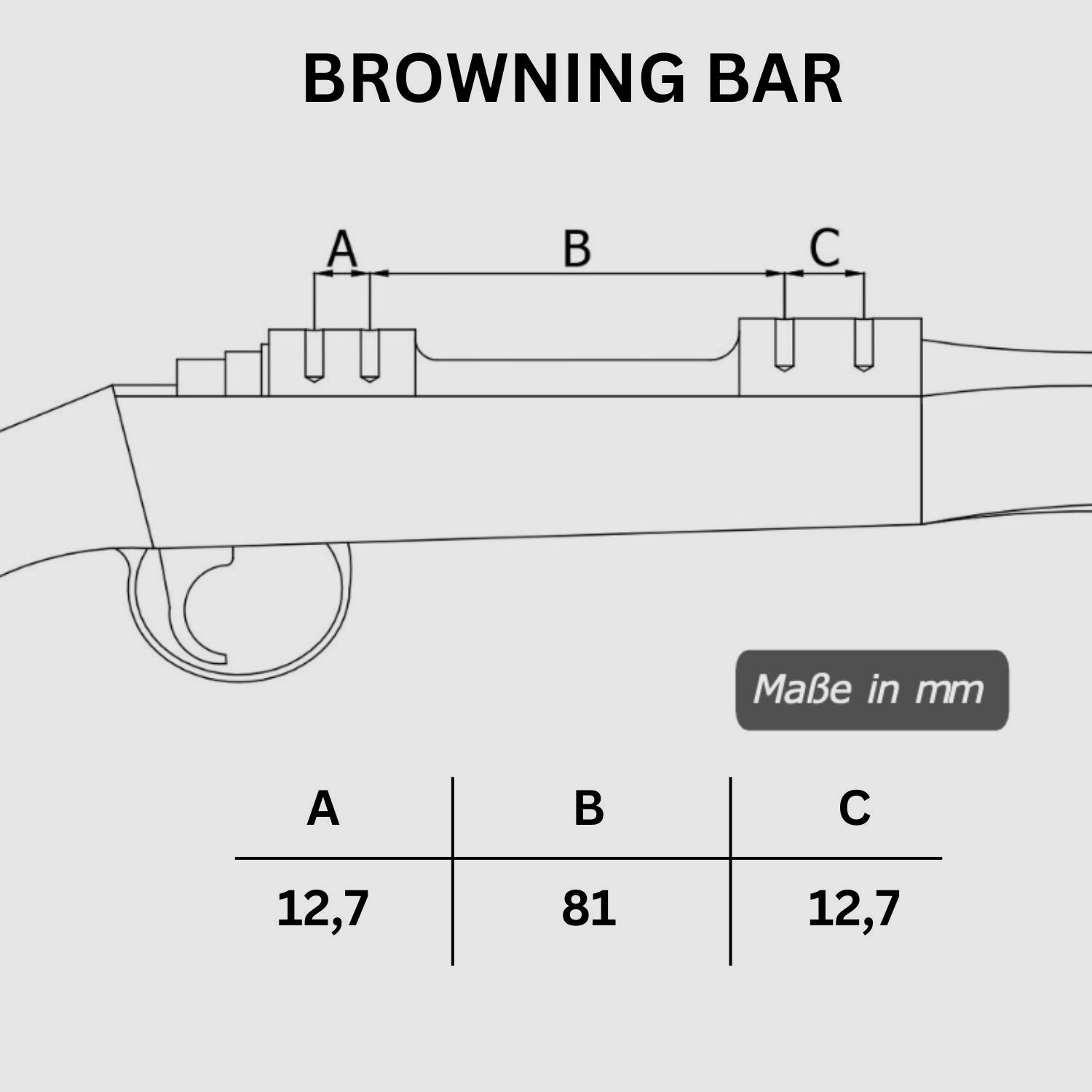 Rifle Doc Picatinny Weaver STEEL rail for BROWNING BAR | WINCHESTER SXR VULCAN | FABARM IRIS