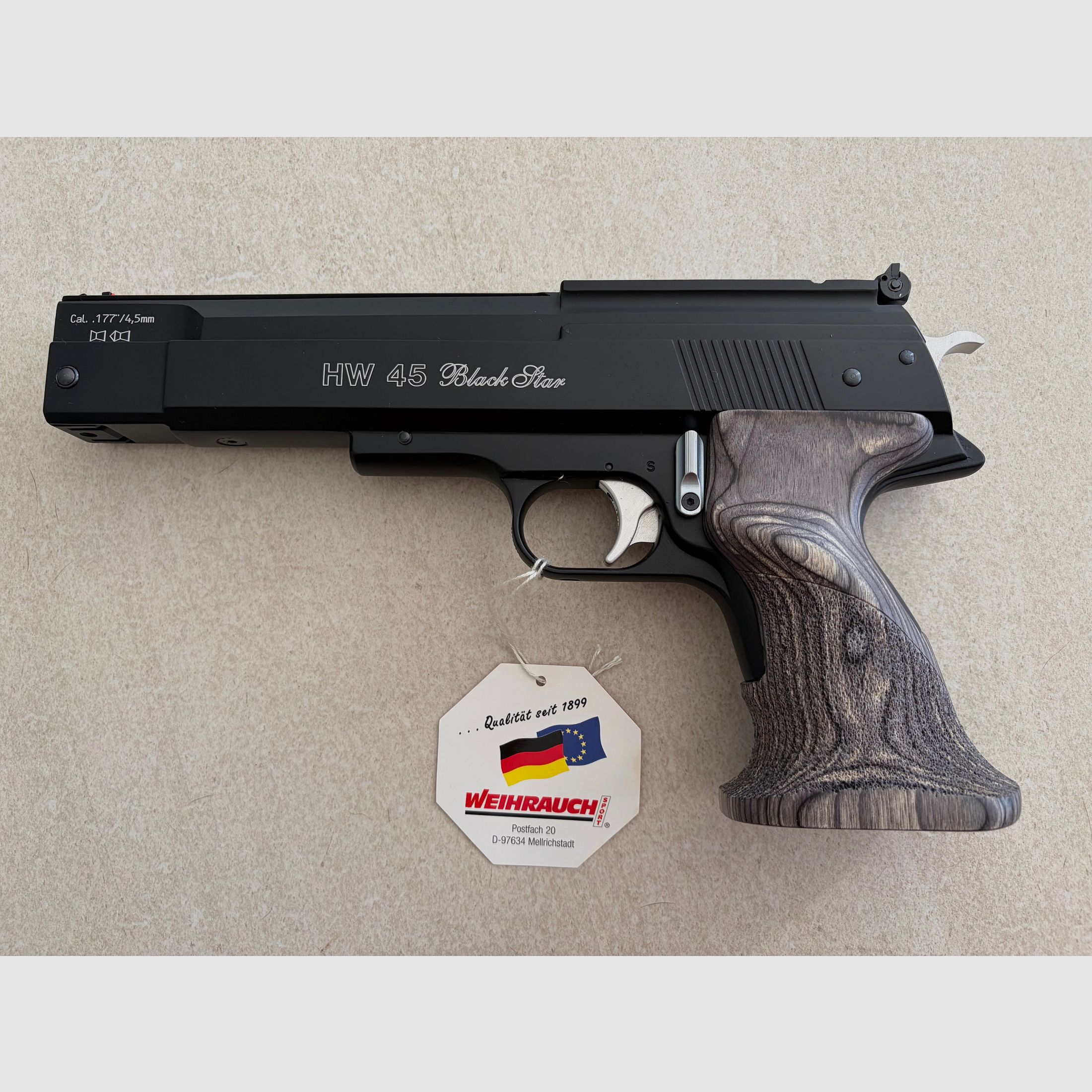 HW 45 Black Star | New & unused | Gun case | 4.5 mm