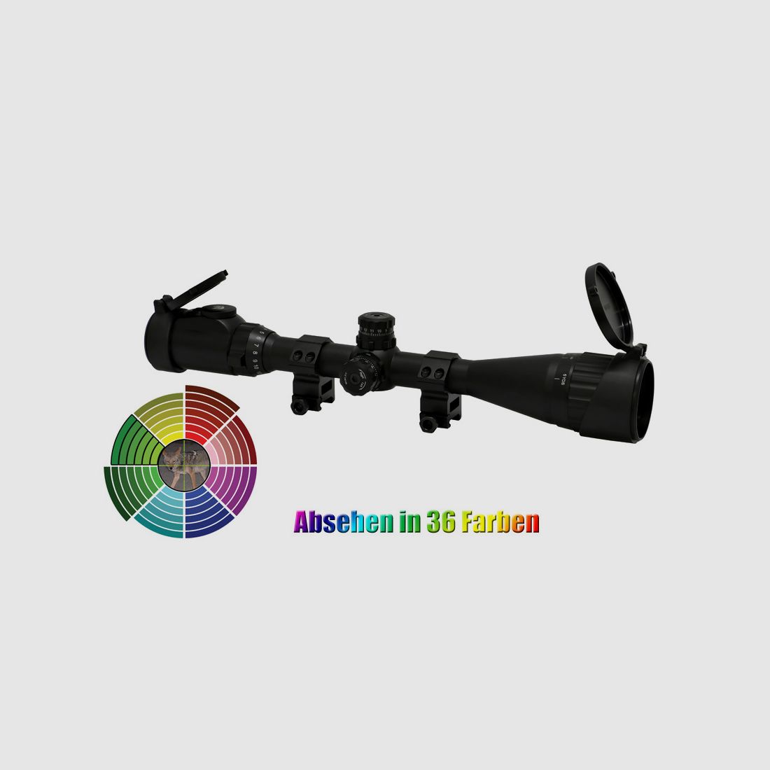 Taktisches Zielfernrohr 4-16x40 Hunter Scope von UTG mit AO Mil Dot, Absehen in 36 Farben,