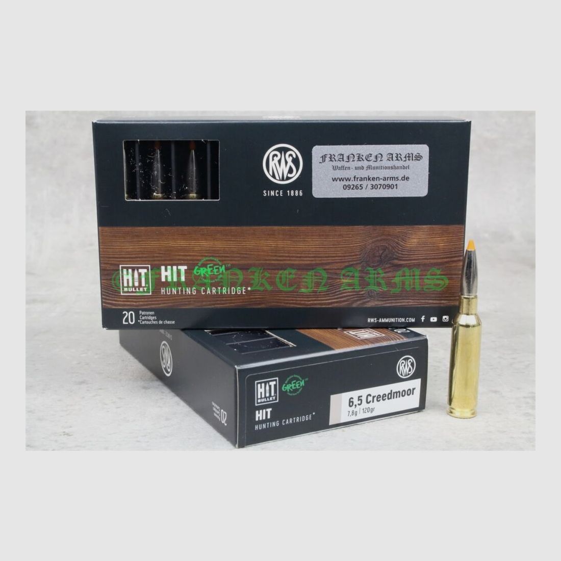 RWS HIT 6,5 Creedmoor 120gr. 7,8g 20 pièces Prix de palette
