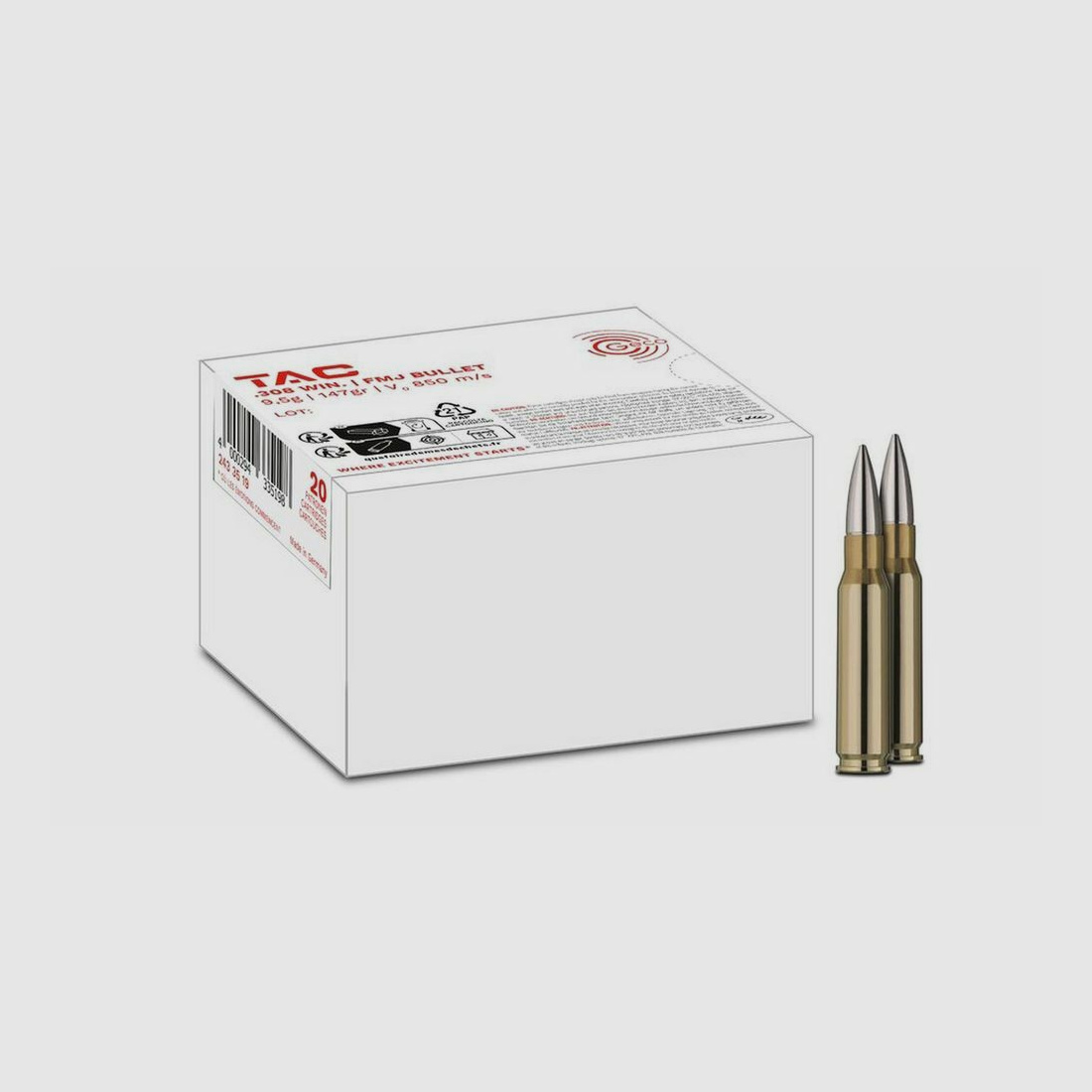 Geco 147grs FMJ TAC 20STK