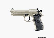 PISTOLA CO2 – UMAREX – BERETTA 92 FS 4,5 mm (.177) Pellet, CO₂, < 4,0 J, finitura nichel