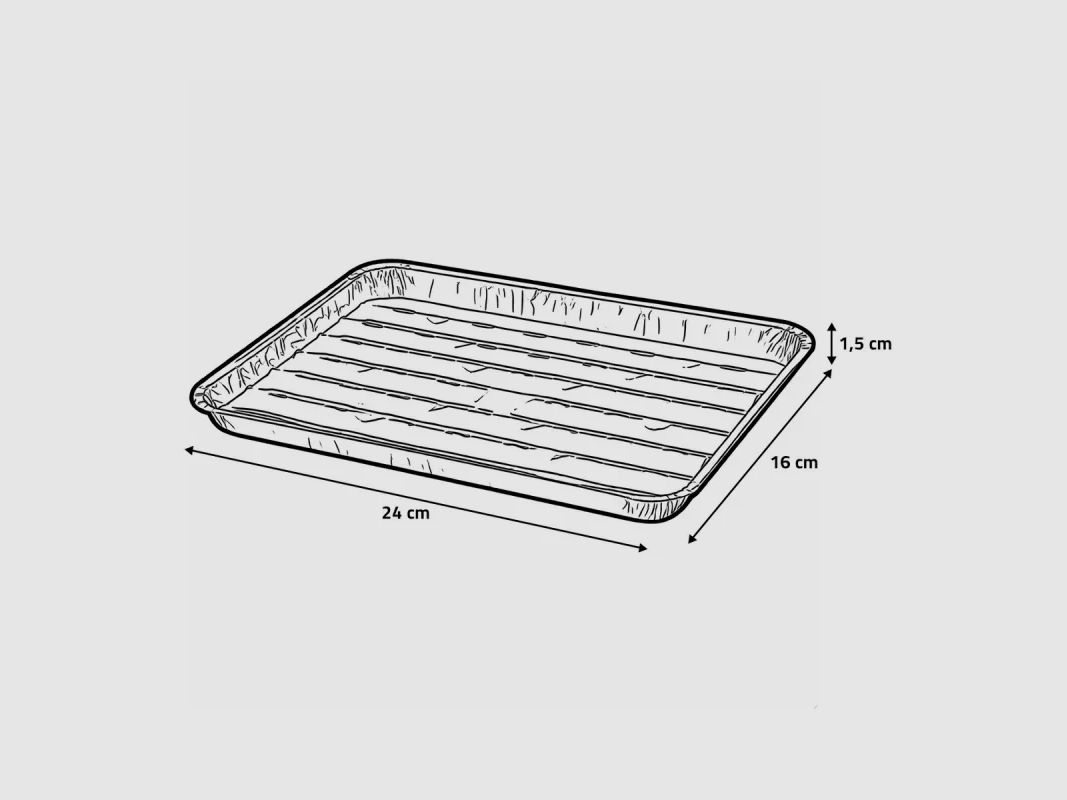 Set aus 4 Aluminiumtabletts für Grill - 24x16x1,5 cm, Bild 5 von 7