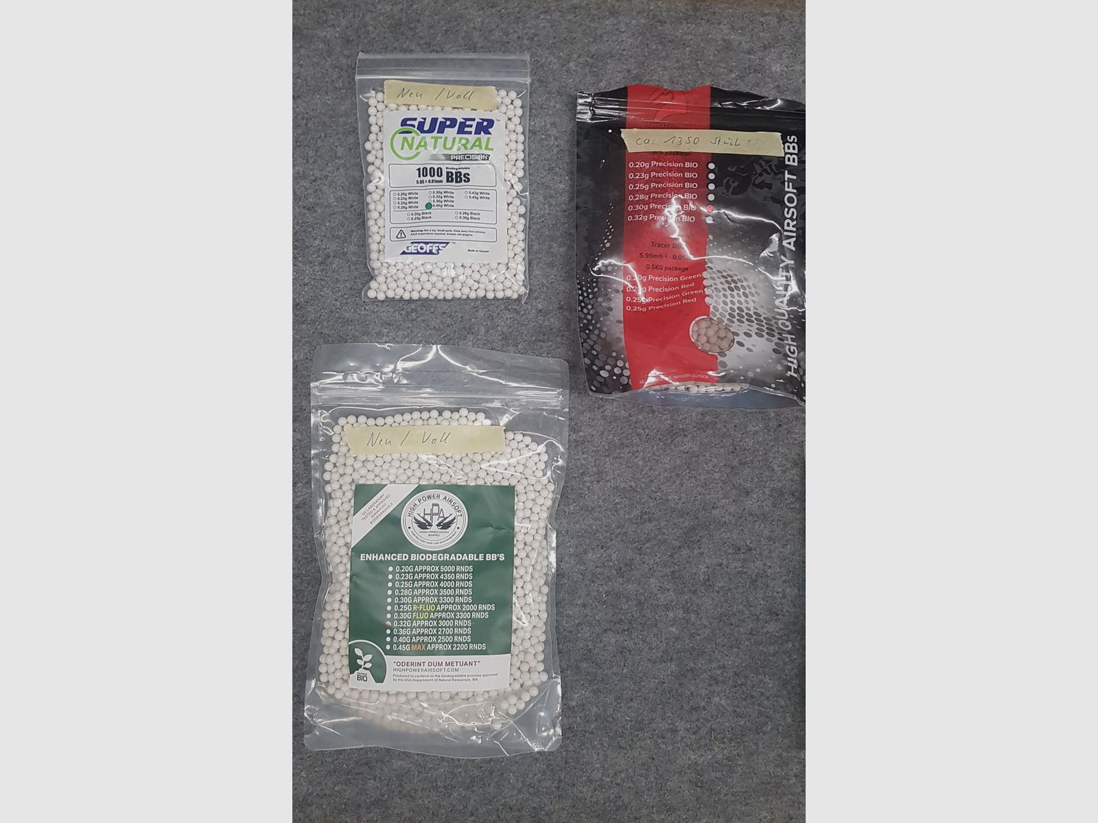 Konvolut Kugeln Munition Spieler Ausrüstung Federdruck Gas AEG S-AEG Softair Pistole 6mm BB Airsoft