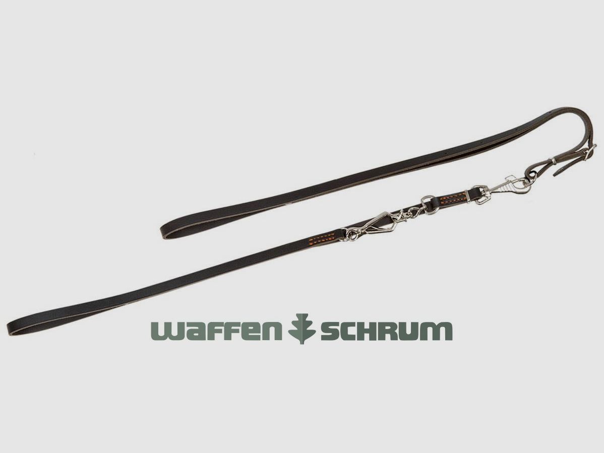 AKAH Umhängeleine mit Scherenzange aus Sattelleder dunkelbraun