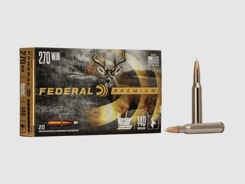 Federal Premium Nosler AccuBond .270 Win. 140GR 20 cartucce