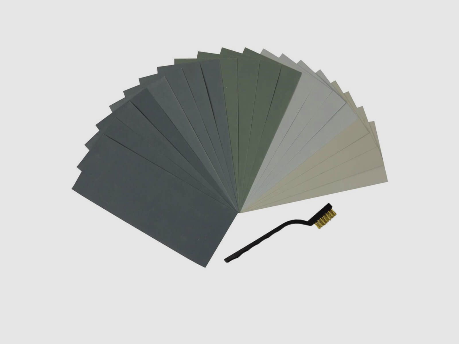 Set for rust removal wire brush sandpaper grits 1000 2000 3000 5000 7000