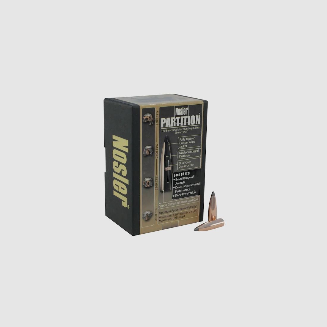 Balle Nosler Partition .25/.257 100GR Spitzer 50 pièces