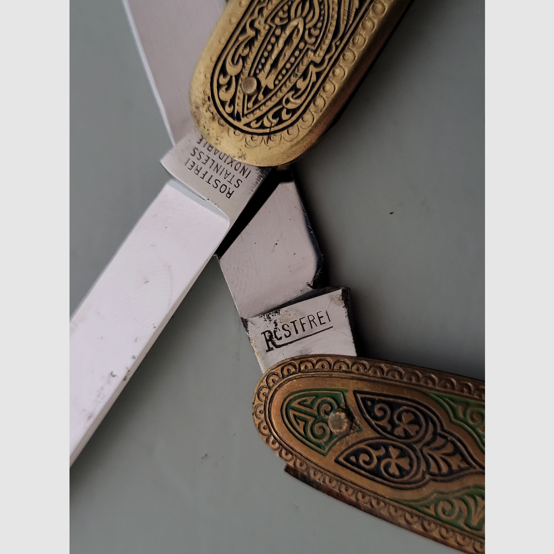 Toledo pocket knife - folding knife brass - Solingen - 1960s