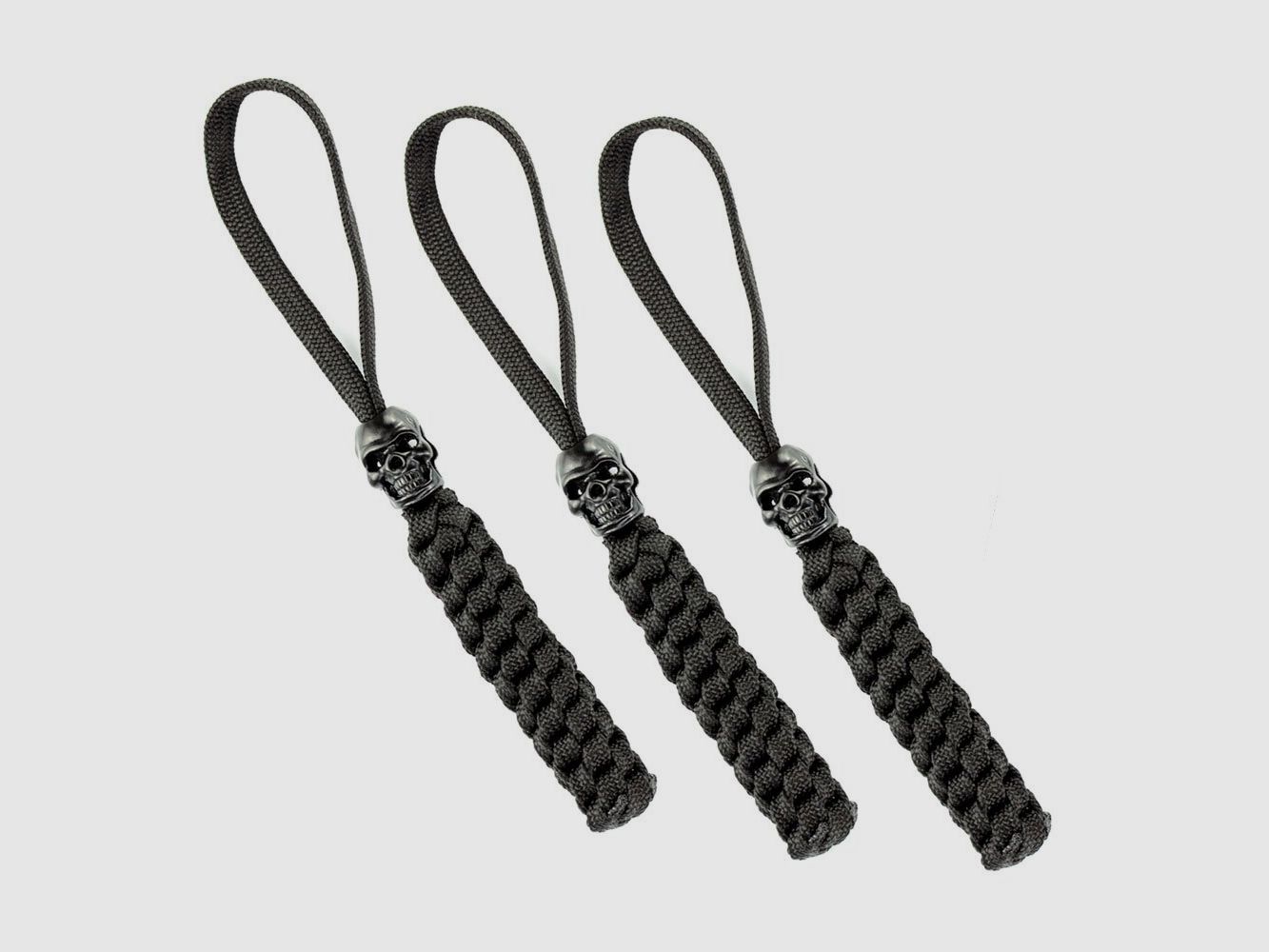 Lanyard mit Totenkopf 3er Set Schwarz