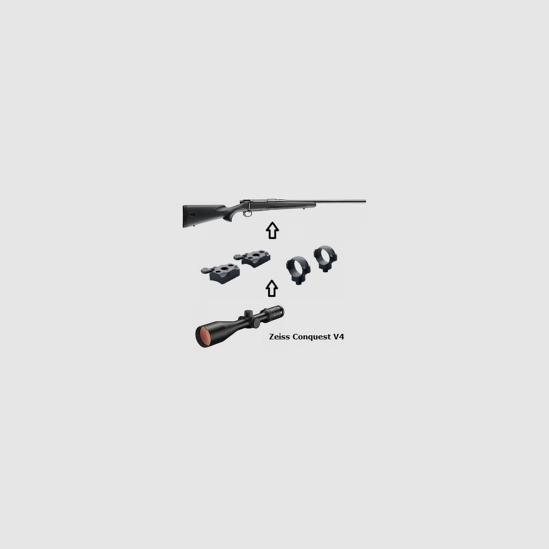 Mauser M18 + Zeiss Conquest V4 3-12x56 + Montage + ... Pack complet