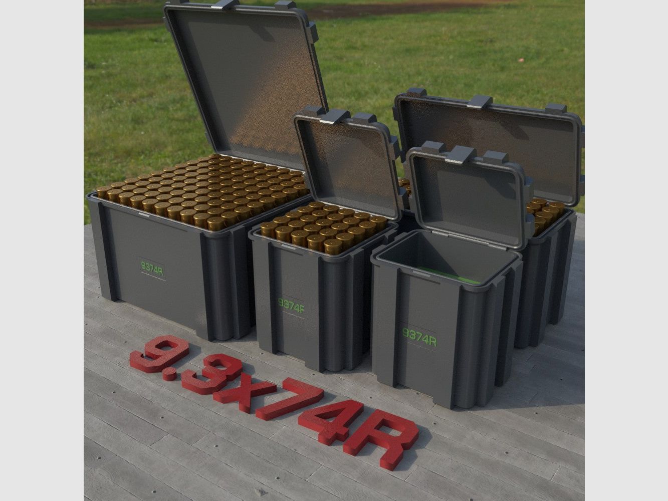 Filamelt munitiekist / Ammo Box 9.3x74R – patroonbox 'klapdeksel' – 20 / 25 / 50 / 100 ronden