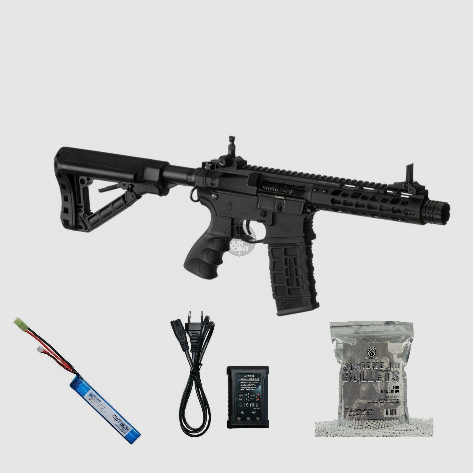 SET !!! Softair - Gewehr - G & G CM16 E.T.U. Wild Hog 7 Inch - ab 14, u 0,5 J