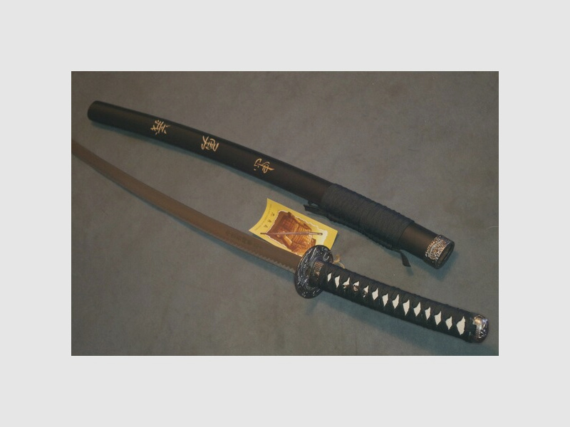 Last Samurai Katana mit Symbolen auf Klinge und Holzscheide Version 2