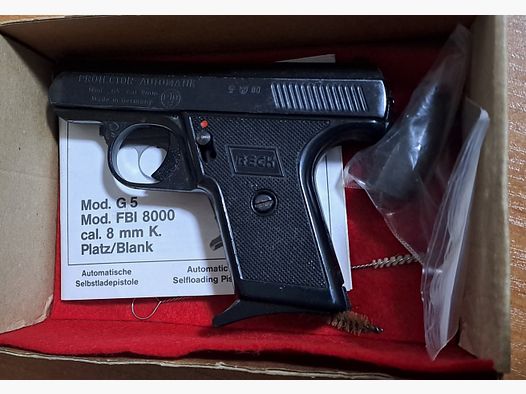 Alte Reck Protector Autom. Mod. “G5” im ersten PTB 12/ Kal. 8 mm Knall
