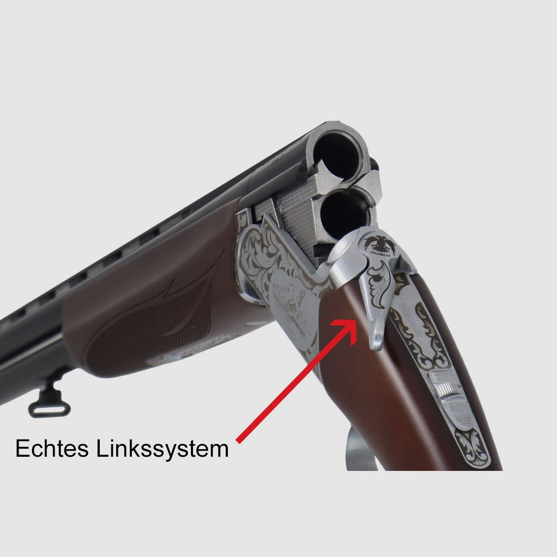 Huglu over-and-under shotgun Ventus Lightweight with real left-hand system