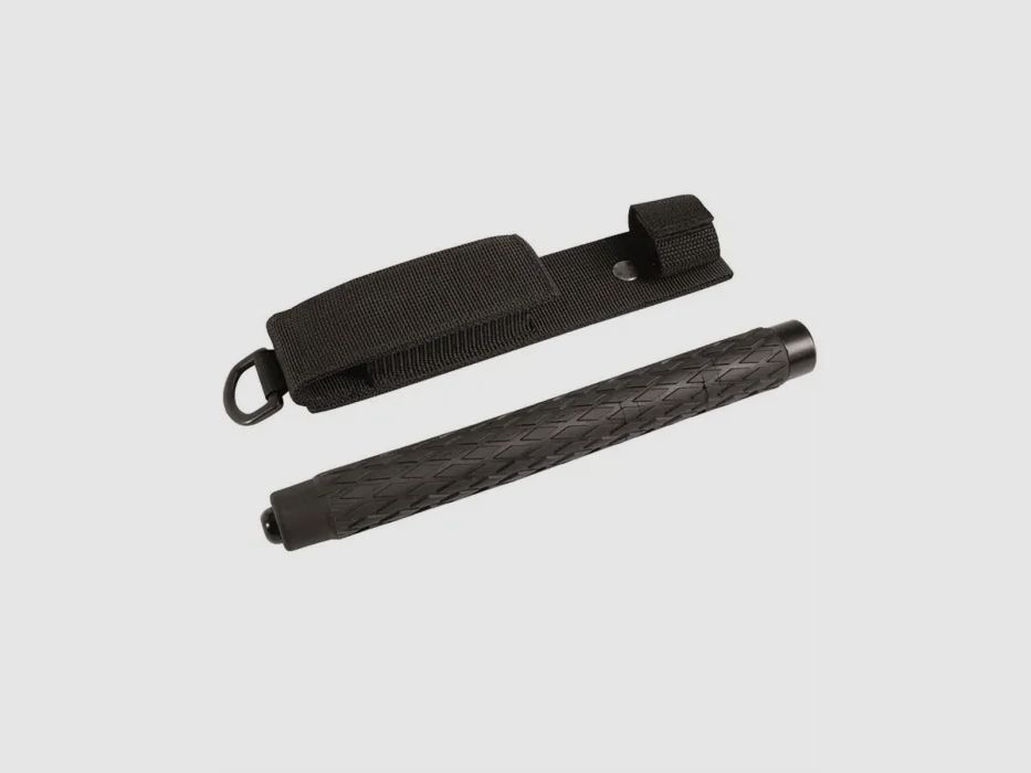 Teleskop Schlagstock, 25,5/66cm, Schwarz + Gürtelholster