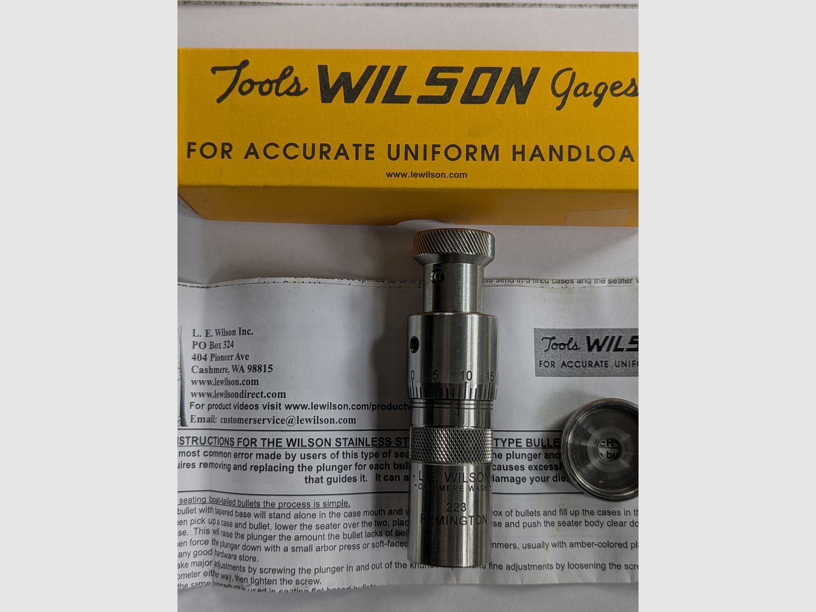 Wilson Benchrest Setzmatrize .223 Rem mit Mikrometerschraube – Stainless