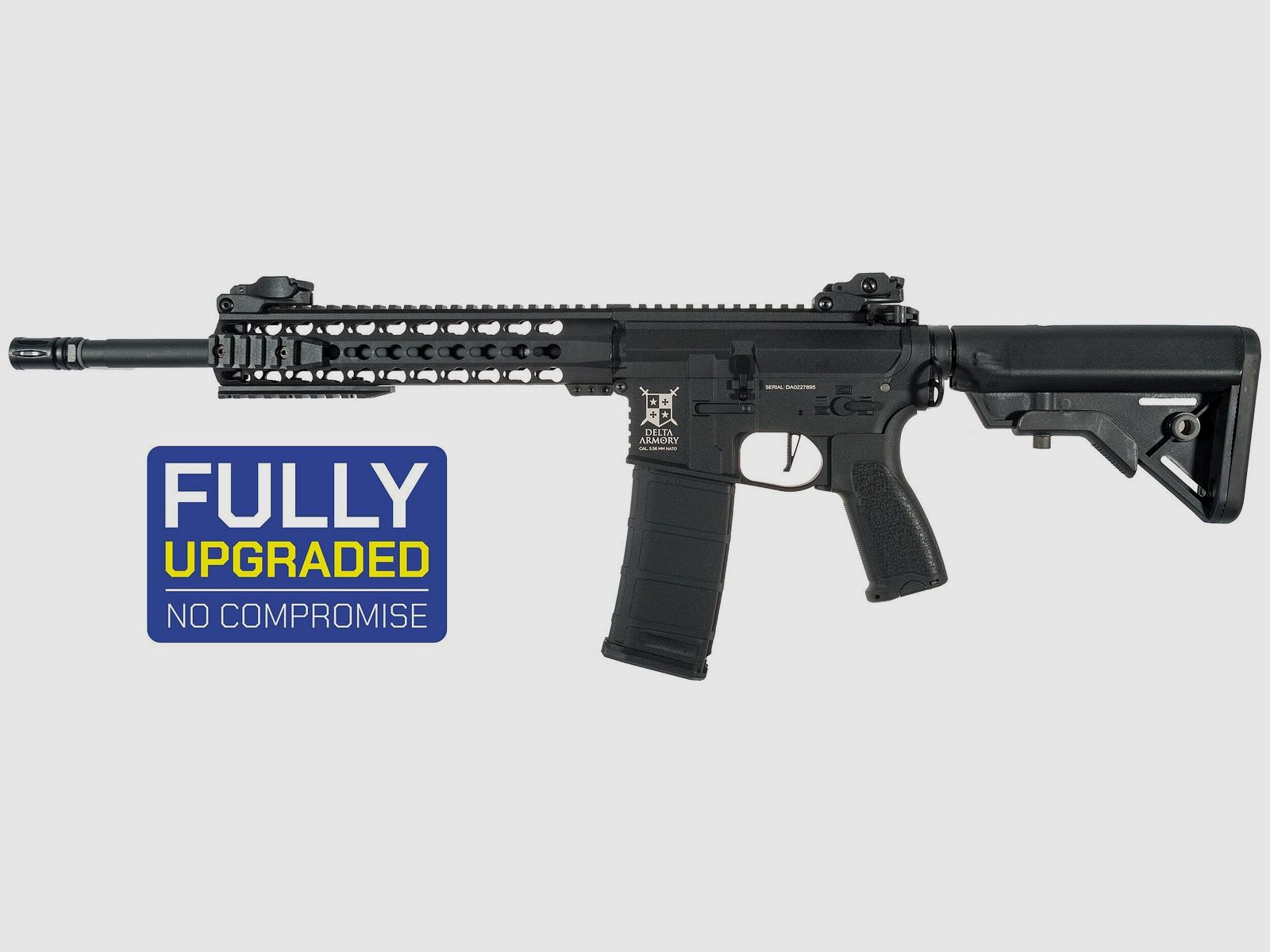 AR15 KeyMod 10 Zoll CHARLIE ETU NC! - Serie Delta Armory Schwarz S-AEG Airsoft Gewehr Frei ab 18 Jahren