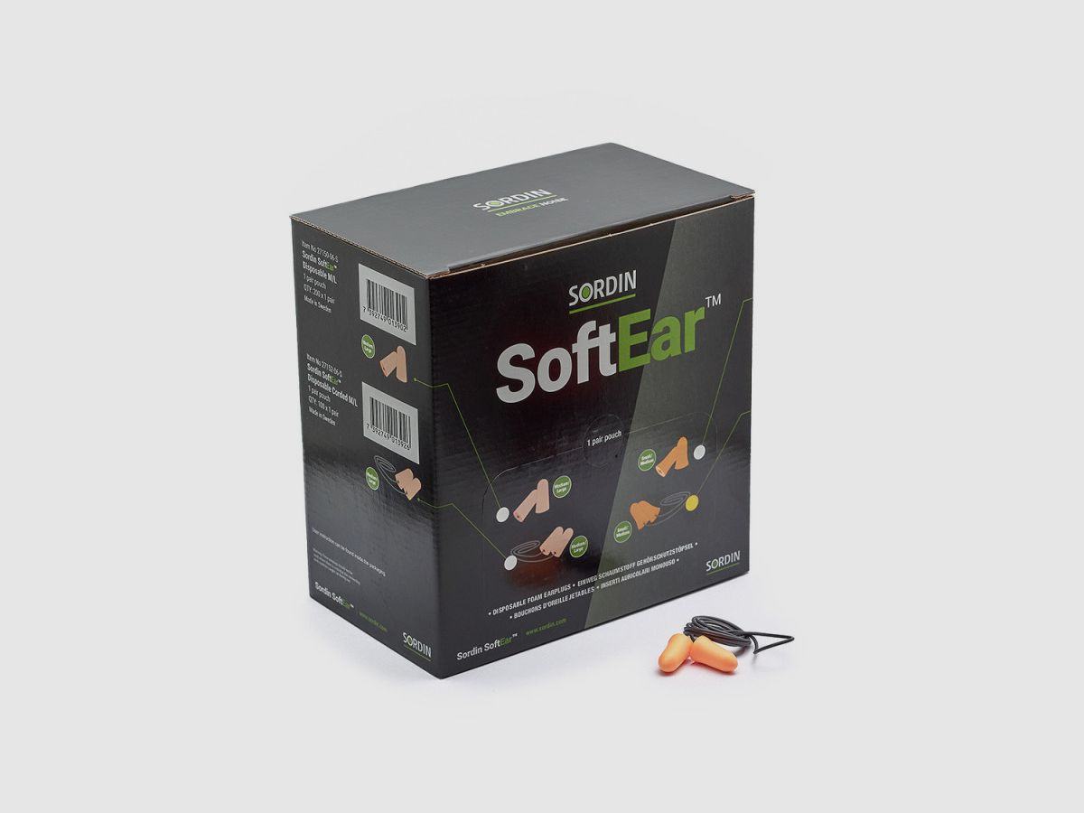 Sordin SoftEar Einweg-Kabel Orange (S-M) - 100 Stück-Packung, Bild 1 von 3