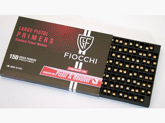 150 St. FIOCCHI BOXER Anzündhütchen LARGE PISTOL L.P. LP 5,33MM 5.33 Primer Zünder - NEU: AB LAGER!