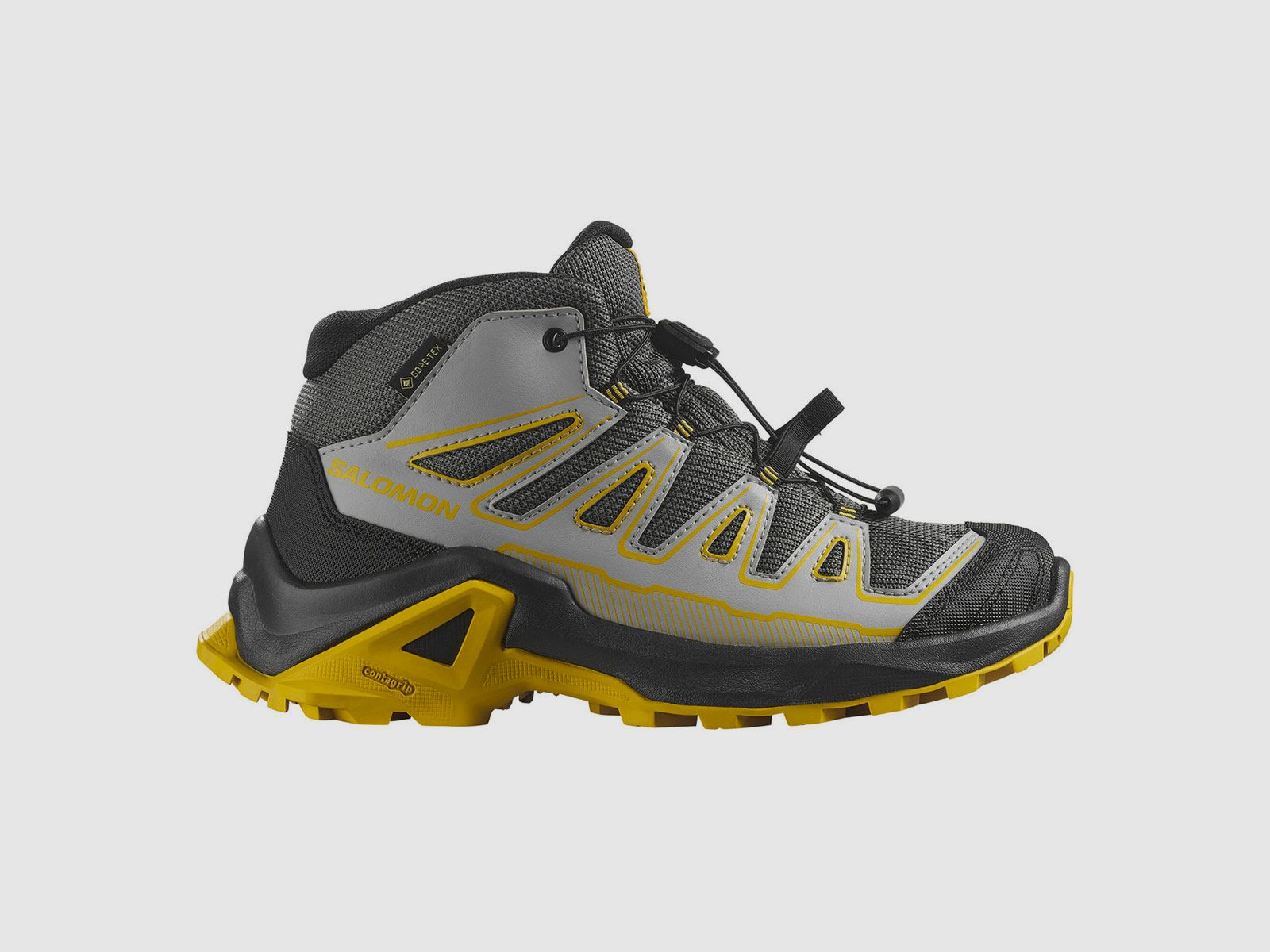 SALOMON – KINDER – X ULTRA MID GTX J Castlerock / Black / Spicy Mustard, afbeelding 1 van 5