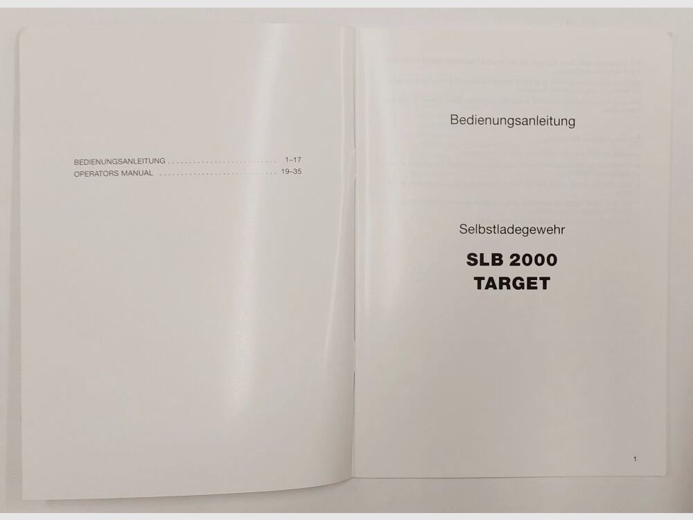 Heckler&Koch Bedienungsanleitung Heckler & Koch HK SLB2000, deutsch und englisch